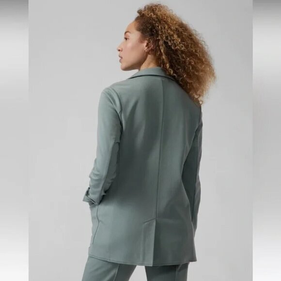 Athleta Eastbound Blazer, Minimalist Gray Sage Green, Size 4 - Picture 4 of 10